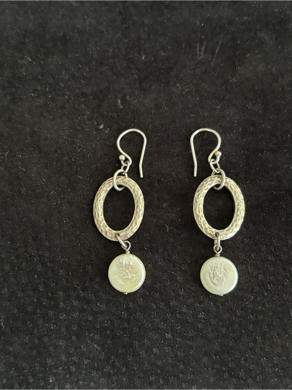 Silpada .925 Sterling Silver "Coin Pearl" Dangle Earrings #W1253 NIB